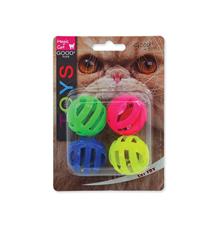 Hračka MAGIC CAT míček děrovaný plastový s rolničkou 4 ks - 3,75 Hračka MAGIC CAT míček děrovaný plastový s rolničkou 4 ks - 3,75