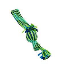 Hračka pes BUSTER Přetahovadlo s balonkem mod/zel 37 cm