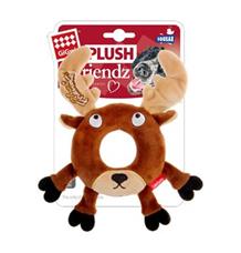 Hračka pes GiGwi Plush Friendz sob s gumovým kroužkem 1 ks