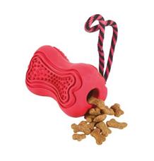 Hračka pes TITAN gumová kost s lanem červená Zolux L Hračka pes TITAN gumová kost s lanem červená Zolux L