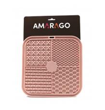 Amarago lízací podložka hranatá 20x20cm růžová 1 ks