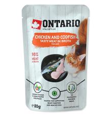 Kapsička ONTARIO Cat Chicken and Codfish in Broth 80 g Kapsička ONTARIO Cat Chicken and Codfish in Broth 80 g