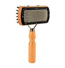 Kartáč oboustranný, dřevěný, hranatý s kuličkami 10x18cm 1 ks Kartáč oboustranný, dřevěný, hranatý s kuličkami 10x18cm 1 ks