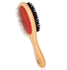 Kartáč oboustranný žíně+drátky s kuličkami 22 cm