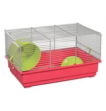 Klec SMALL ANIMAL Richard šedo-červená se zelenou výbavou
