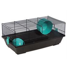 Klec SMALL ANIMAL Viktor černá s modrou výbavou 1 ks