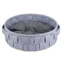 Kulatý pelech LENNIE propletený šedý 45 cm