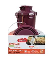 Lahev 2v1+ 2 misky BIVOUAK 2x350ml červená Zolux 1 sada Lahev 2v1+ 2 misky BIVOUAK 2x350ml červená Zolux 1 sada