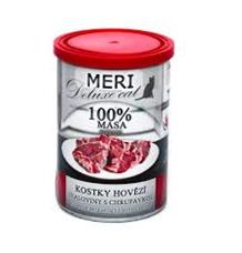 MERI Deluxe Cat kostky hovězí svaloviny s chrupavkou, konzerva 