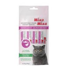 Miau Miau Creamy Snacks Cat losos a kachní