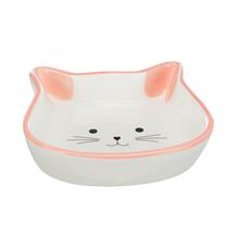 Keramická miska tvar kočičí hlava bílo/ růžová 0,25 l/ 12 cm
