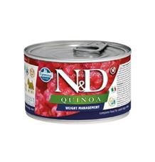 N&D DOG QUINOA Weight Mnmgmt Lamb & Brocolli Mini 140 g + 1 ks ZDARMA N&D DOG QUINOA Weight Mnmgmt Lamb & Brocolli Mini 140 g + 1 ks ZDARMA