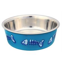 Nerez miska pro kočky s barevným potiskem fialová 0,3 l/ 12 cm Nerez miska pro kočky s barevným potiskem fialová 0,3 l/ 12 cm