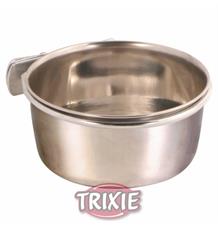 Nerezové krmítko s pevným úchytem do klece TRIXIE 300 ml/ 9 cm