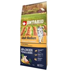 ONTARIO Adult Medium Chicken & Potatoes & Herbs 12 kg + 2,25kg ZDARMA ONTARIO Adult Medium Chicken & Potatoes & Herbs 12 kg + 2,25kg ZDARMA