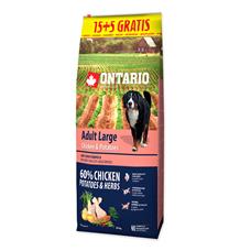 ONTARIO Adult Large Chicken & Potatoes & Herbs 12 kg + 2,25kg ZDARMA ONTARIO Adult Large Chicken & Potatoes & Herbs 12 kg + 2,25kg ZDARMA
