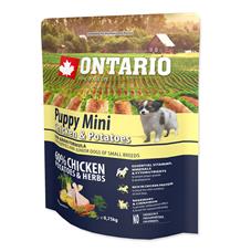 ONTARIO Puppy Mini Chicken & Potatoes & Herbs 0,75 kg ONTARIO Puppy Mini Chicken & Potatoes & Herbs 0,75 kg