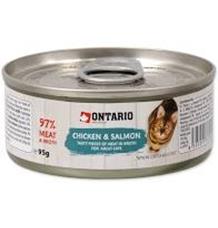 Konzerva ONTARIO Cat Chicken Pieces + Salmon 95 g Konzerva ONTARIO Cat Chicken Pieces + Salmon 95 g