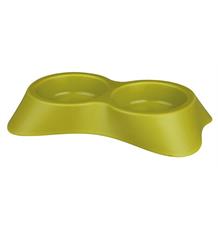 Plastová dvojmiska pro kočku zelená 2x0,2 l/ 9 cm Plastová dvojmiska pro kočku zelená 2x0,2 l/ 9 cm