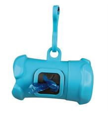 Plast.zásobník na sáčky na trus, tvar KOST,vč.1 role á 15ks 1 ks Plast.zásobník na sáčky na trus, tvar KOST,vč.1 role á 15ks 1 ks