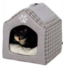 Plyšový domek SILAS šedo/krémový 40 x 45 x 40 cm Plyšový domek SILAS šedo/krémový 40 x 45 x 40 cm