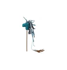 Plyšový kůň na tyčce, plyš/látka 37 cm