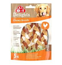 Pochoutka 8in1 Delights Chewy Braids XS/S 75g