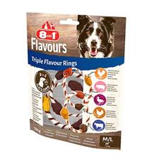 Pochoutka 8in1 Triple Flavour Rings M/L  120g