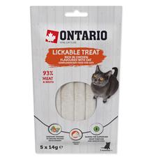 Pochoutka ONTARIO lízací bohatá na kuřecí ochucená ovsem 5 x 14g Pochoutka ONTARIO lízací bohatá na kuřecí ochucená ovsem 5 x 14g