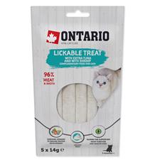 Pochoutka ONTARIO lízací s extra tuňákem a s krevetami 5 x 14g Pochoutka ONTARIO lízací s extra tuňákem a s krevetami 5 x 14g