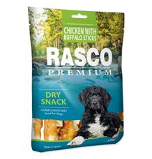 Pochoutka RASCO Premium tyčinky bůvolí obalené kuřecím masem 230 g Pochoutka RASCO Premium tyčinky bůvolí obalené kuřecím masem 230 g