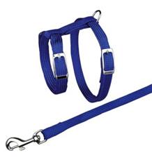 Postroj s vodítkem pro kočku jednobarevný 22-42 cm/10 mm, 1,25 m