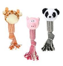 Prase, žirafa, panda lano pískací 45 cm 1ks/45cm
