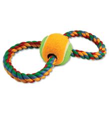 Přetahovadlo DOG FANTASY osmička barevné + tenisák 25 cm Přetahovadlo DOG FANTASY osmička barevné + tenisák 25 cm