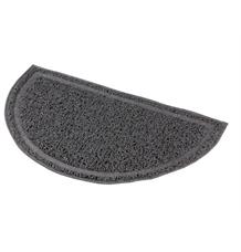 Půlkruhová PVC předložka šedá k WC 41x25 cm