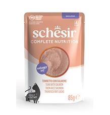 Schesir Cat kapsa Compl.Nutrition Tuňák+losos pěna  85g