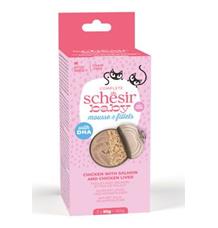 Schesir Cat konz. Kitten Mix Texture kuře/losos 3x55g Schesir Cat konz. Kitten Mix Texture kuře/losos 3x55g