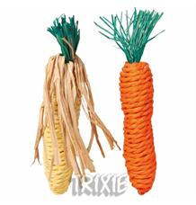 Sisalová mrkvička a kukuřice pro hlodavce 15 cm (2 ks) 1 bal