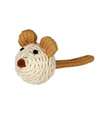 Sisalová myš s rolničkou a provázkem 5 cm Sisalová myš s rolničkou a provázkem 5 cm