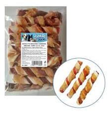 Tyč buvolí kroucená 2 barevná obalená kuřecím masem JUKO Snacks