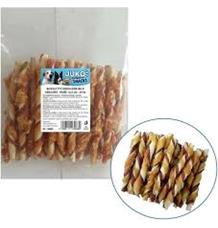 Tyčinka buvolí bílá kroucená obalená kuřecím masem JUKO Snacks 12,5 cm