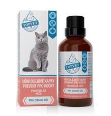 Ušní kapky Prevent pro kočky TOPVET 50ml Ušní kapky Prevent pro kočky TOPVET 50ml