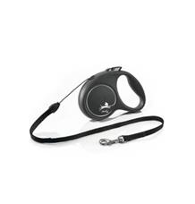 Vodítko FLEXI Black Design S lanko 5m/12kg stříbrná NEW Vodítko FLEXI Black Design S lanko 5m/12kg stříbrná NEW