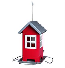 Zahradní krmítko kovové, barevný domeček 19x20x19 cm červený Zahradní krmítko kovové, barevný domeček 19x20x19 cm červený