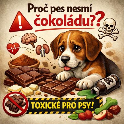 Proč pes nemůže čokoládu?