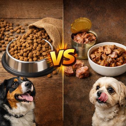 Granule vs. konzervy pro psy